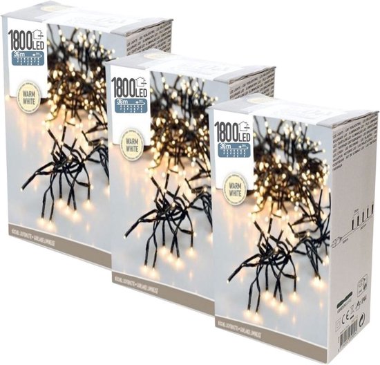 Guirlande lumineuse Noël LED - Blanc chaud - 24 mètres - 2040 LEDs