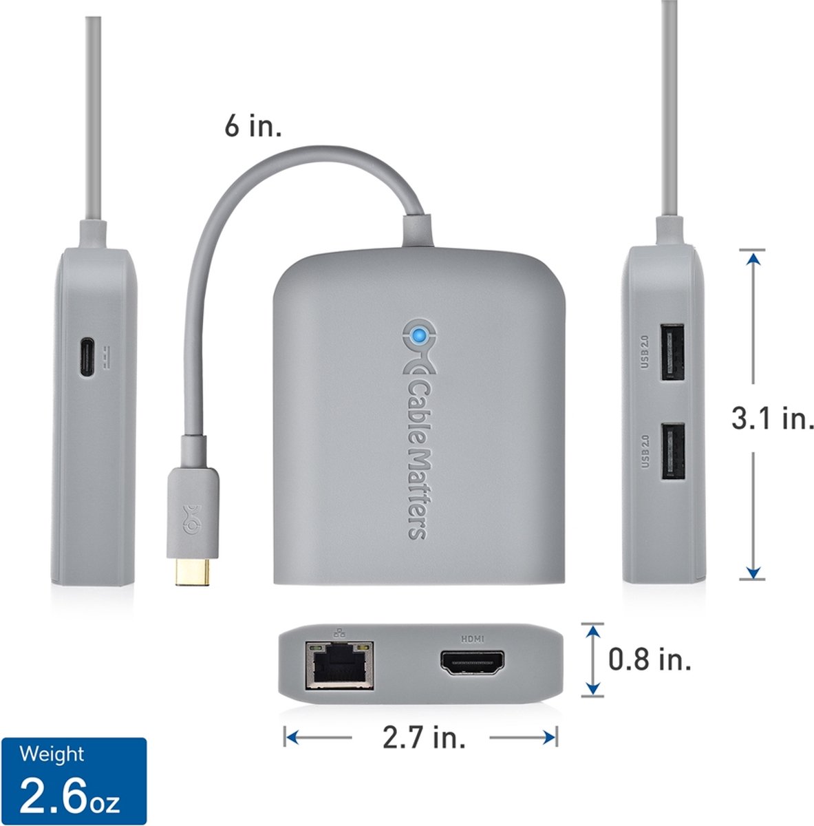 Cable Matters Adaptateur USB 3.0 vers HDMI Très Rapide (Adaptateur