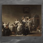 Wanddecoratie / Schilderij / Poster / Doek / Schilderstuk / Muurdecoratie / Fotokunst / Tafereel Galant gezelschap - Pieter Codde gedrukt op Forex