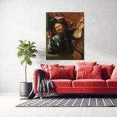 Wanddecoratie / Schilderij / Poster / Doek / Schilderstuk / Muurdecoratie / Fotokunst / Tafereel Een vrolijke vioolspeler - Gerard van Honthorst gedrukt op Forex