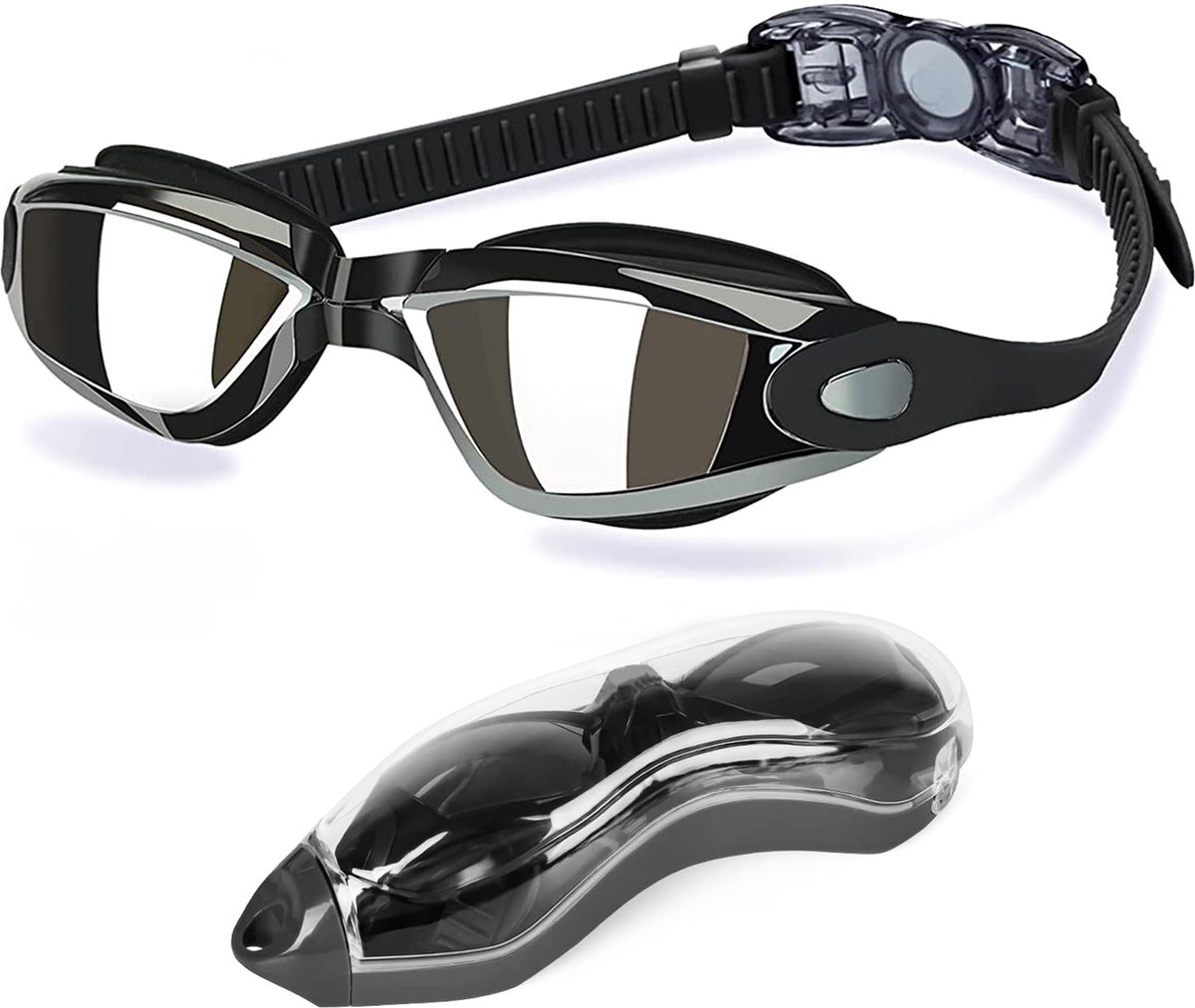TravelTime® - Zwembril Volwassenen - Unisex – Zwarte Galvaniserende Lens