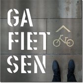 Letterschilderij - Ga fietsen3 Full-Color | Woonaccessoire Aluminium paneel met freesletters | 70x70cm | Dibond | Uniek | Modern | Vierkant | Kantoor | Woonkamer | Slaapkamer | Voor binnen en buiten..