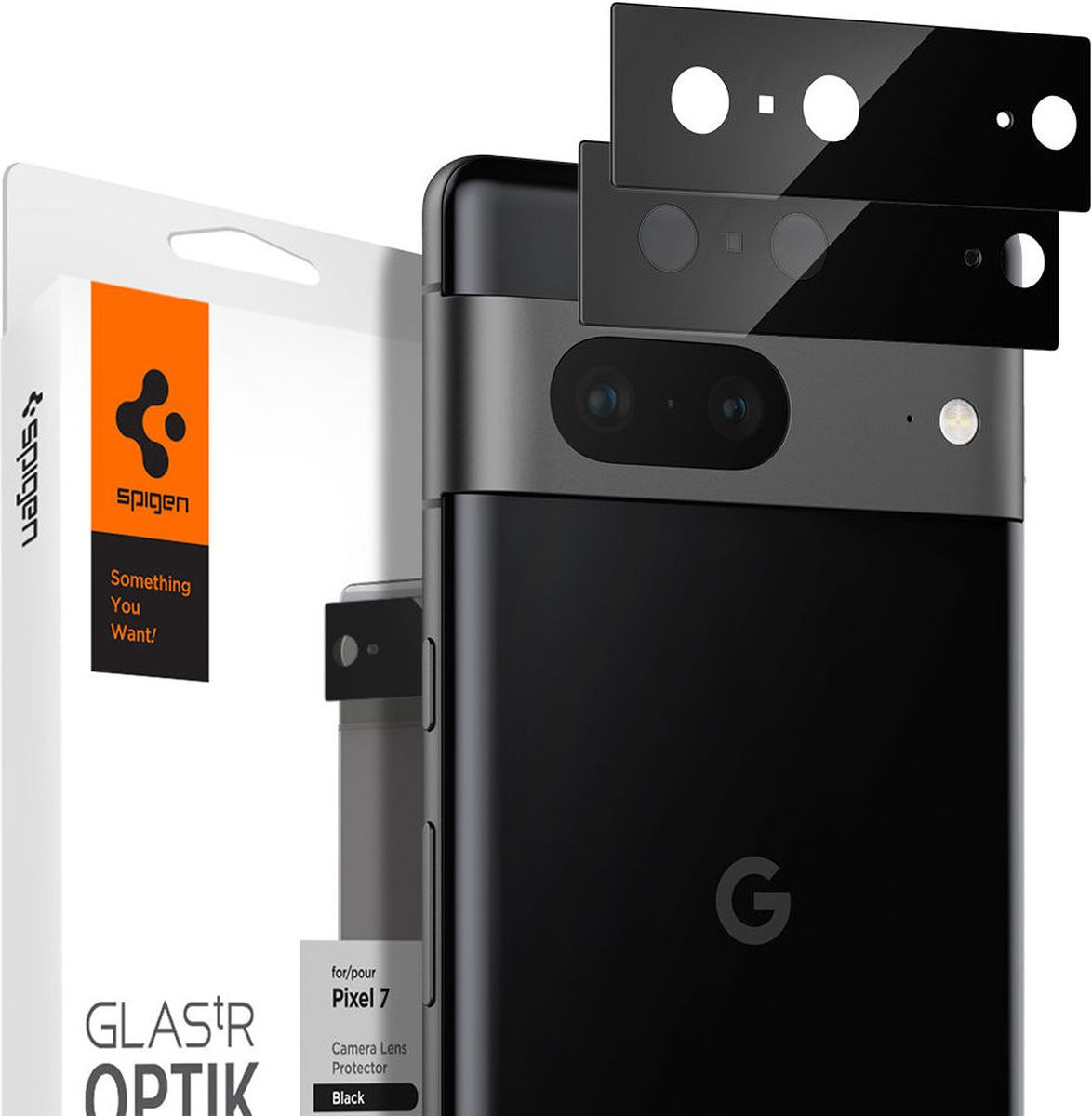Spigen Optik Google Pixel 7 Camera Lens Protector (2-Pack) Zwart