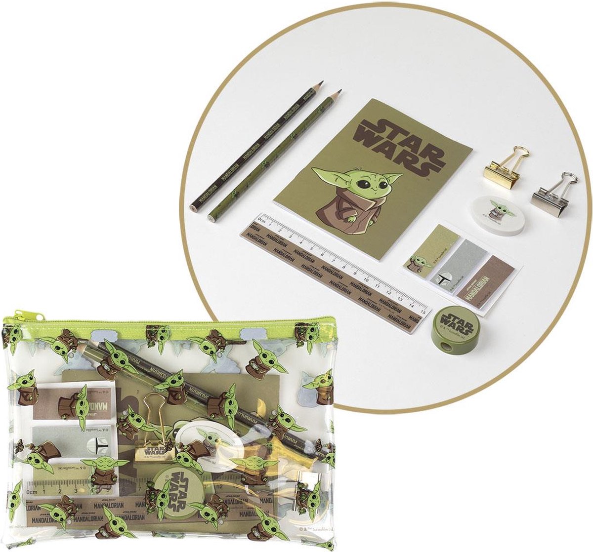 SCHOOL STATIONERY SET THE MANDALORIAN GROGU