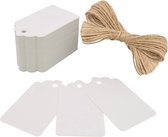 Blanco cadeaulabels wit - karton - 100 Stuks - Hobby Kraft - 5x3 cm
