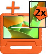Lenovo Tab M10 Plus (3e génération) Coque Bumper Kids avec 2 protections d'écran - Coque Lenovo Tab M10 Plus antichoc - Oranje