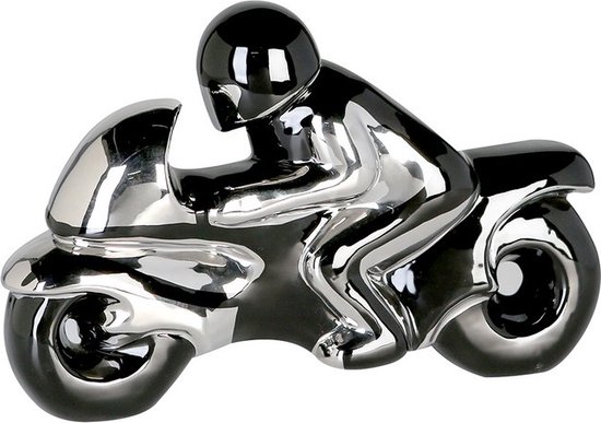 Gilde - decoratief figuur - motor - motorfiets - keramiek - L 37 cm