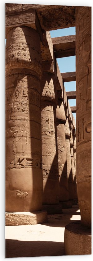 WallClassics - Acrylglas - Hypostyle Zaal in Karnak - Egypte - 40x120 cm Foto op Acrylglas (Wanddecoratie op Acrylaat)