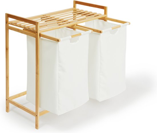 Lifa Bathing Bamboe Rek met Wasmanden - Polyester en Bamboe ...