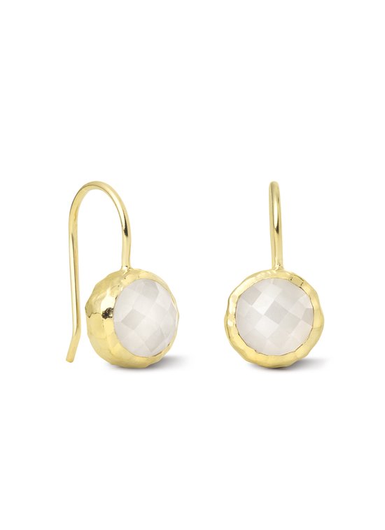 Casa Jewelry Boucles d'oreilles pendantes d'Oreilles Pierre de Lune d'Amalfi - Plaqué Or