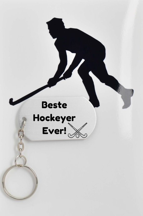 porte-clés de hockey avec carte - cadeau sport - sport - Joli cadeau à offrir à votre athlète - 2,9 x 5,4 cm
