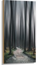 WallClassics - Hout - Hele Hoge Abstracte Bomen - 50x100 cm - 12 mm dik - Foto op Hout (Met Ophangsysteem)