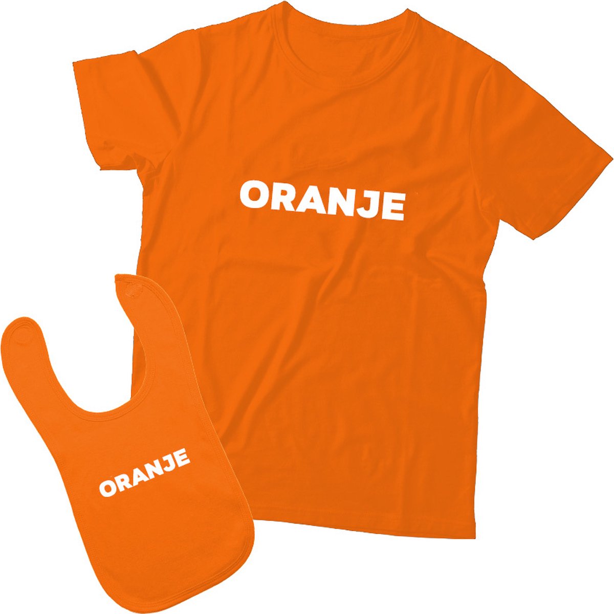 Matching shirt/slabbetje Vader & Kind | Oranje
