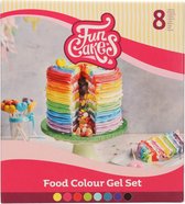 FunCakes Voedingskleurstof Gel - Set 8 Kleuren - 30g