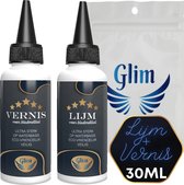 Glim® Lijm + Vernis voor bladmetaal - Deco Primer - Bladgoud lijm - Luxe Spuitfles - Decolijm waterbasis - Extra Sterk - Combideal 2x 30ML