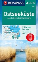 KOMPASS WK-Set 724 Wandelkaart Ostseeküste von Lübeck bis Dänemark (2 Karten) 1:50.000