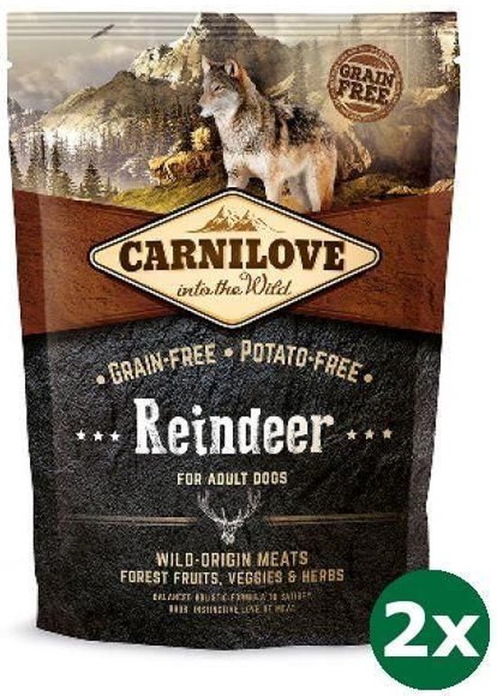 2x1,5 kg Carnilove reindeer adult hondenvoer