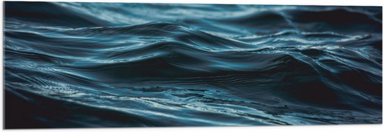 WallClassics - Acrylglas - Rustige Golven op Zee - 120x40 cm Foto op Acrylglas (Met Ophangsysteem)