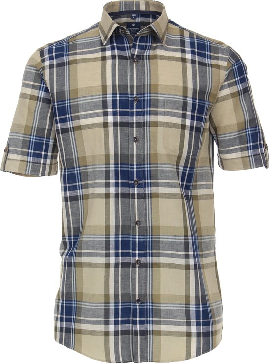 Chemise Craghoppers Homme Manches Courtes - Carreaux Orange Et Bleu - Taille L