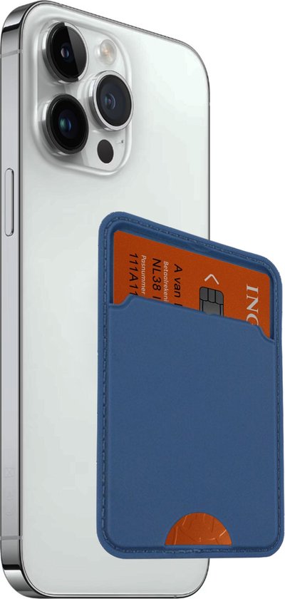 Porte-cartes - Porte-cartes téléphone - Adhésif - Porte-cartes - Porte-cartes de crédit - Blauw