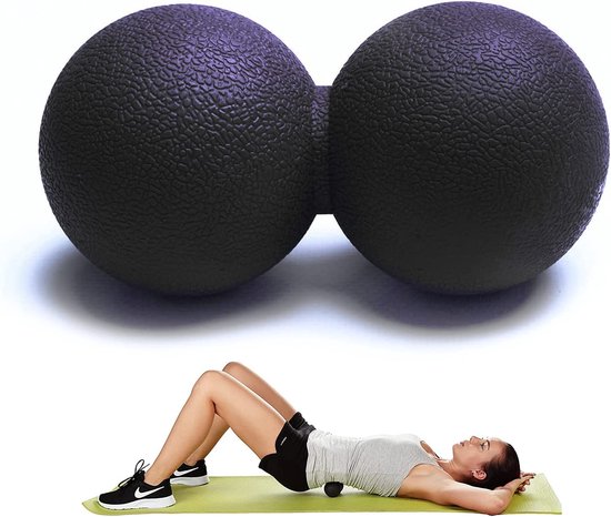 MJ Sports Premium Peanut Ball - Massage Bal - Triggerpoints - Fitness - 12 cm - Zwart