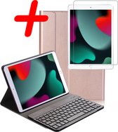 iPad 10.2 2019 Coque Clavier Etui Clavier Etui Housse Avec Protecteur D'écran - Or Rose