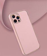 Apple iPhone 14 Pro Max Roze Back Cover Luxe High Quality Leather Case | Camera beschermend hoesje