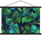 Porte-affiche avec affiche - Affiche scolaire - Feuilles - Illustration - Tropical - Filles - Enfants - Garçons - 120x80 cm - Lattes noires