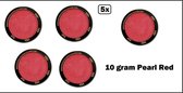 5x PXP Professional Colours 10 gram Pearl Red - Schmink rood festival thema feest party fun