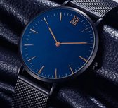 Zakelijk dames horloge zwart blauw