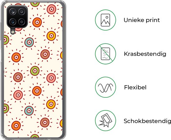 Coque Samsung Galaxy A12 - Motifs - Soleil - Pois - Fille - Kids - Enfants - Coque de téléphone en Siliconen