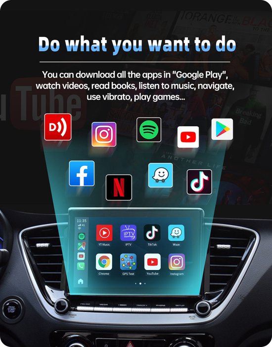 CarPlay AI TBox+ - 4 cores - 32G RAM - 4G LTE - Android Auto - Carplay - Android 11 - Iptv Box van CarPlay — afbeelding 2