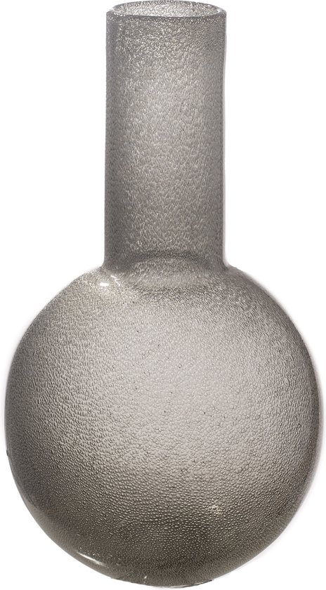 STILL - Glazen Vaas Bol - Bubbelglas - Dew - Grijs Transparant - 20x36 cm
