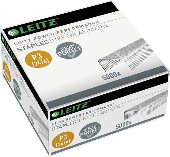 Punti Da Cucitura Leitz P3 (26/6) - Confezione Da 1000 Per Cucitrici, Acciaio Galvanizzato