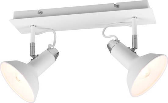 Trio leuchten - LED Plafondspot - E14 Fitting - 2-lichts - Rechthoek - Wit - Aluminium