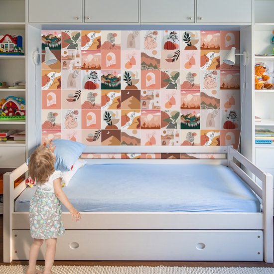 Ulticool Décoration carrelages Autocollant - Esthétique Rétro - 15x15 cm - 15 pièces Autocollants Film Adhésif Carrelage - Dos pour le Mur Salle de Bain - Cuisine Mur Cuisine - Carrelage Adhésif Auto Adhésif - Sticktiles