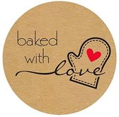 stickers Baked with Love cadeaustickers sluitzegels 12 stuks