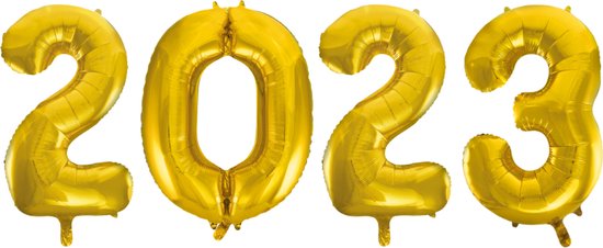 Folieballon 2023 goud 66cm | Oud & Nieuw Versiering | Nieuwjaar ballonnen