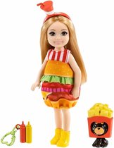 Barbie Club Chelsea - Fille avec robe Hamburger - 15 cm - Minidoll