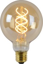 Ampoule LED Lucide - Lampe à incandescence - Ø 9.5 cm - LED Dim. - E27 - 1x5W 2200K - Ambre