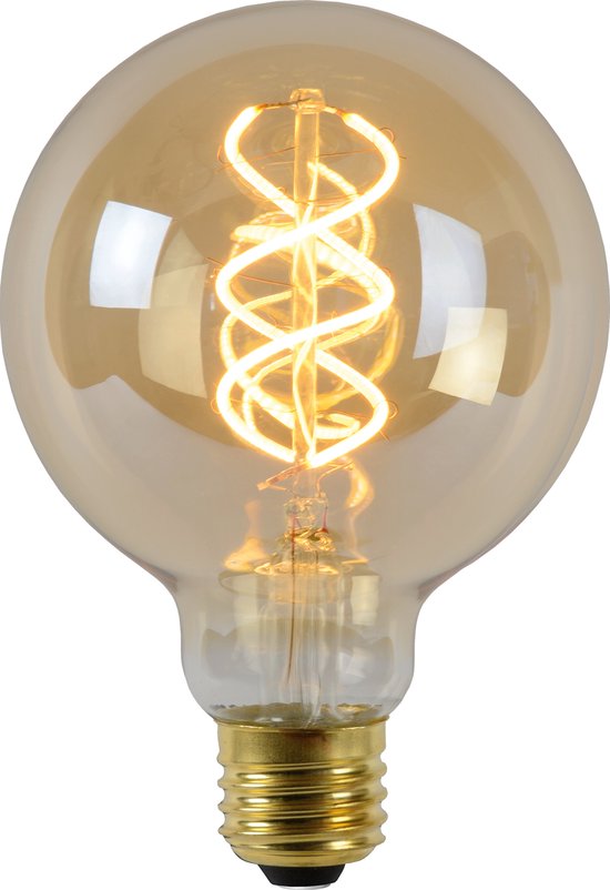 Lucide G95 - Filament lamp - Ø 9,5 cm - LED Dimb. - E27 - 1x4,9W 2200K - Amber cadeau geven
