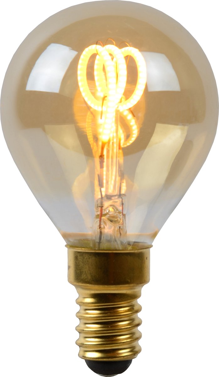 Lucide P45 Filament lamp - Ø 4,5 cm - LED Dimb. - E14 - 1x3W 2200K - Amber - Lucide