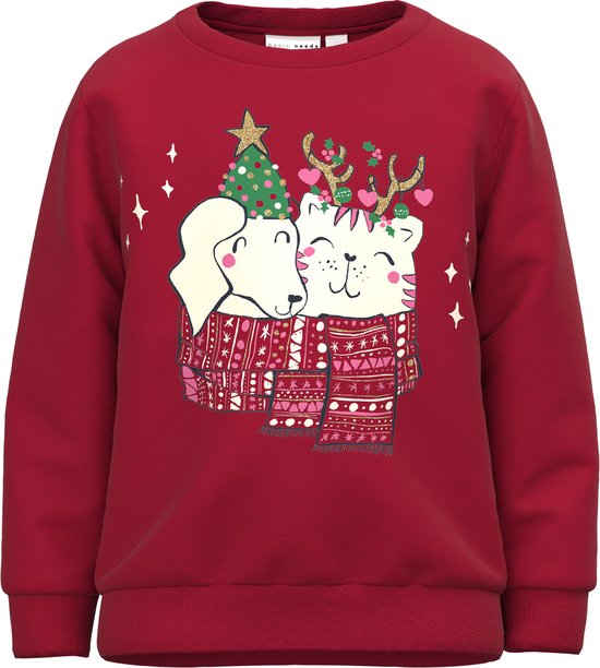 NAME IT NMFVISMAS LS SWEAT BRU RR Meisjes Trui Maat 104 bol