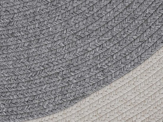 Tapis d'extérieur rond bord - Trenzado gris/crème 150 cm rond