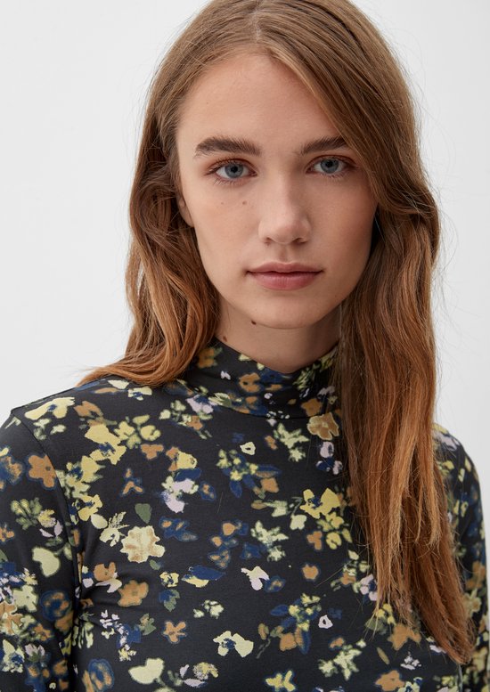 S.Oliver MIT GLÄNZENDEM - T-shirt Imprimé - Blau/bleu Marine