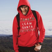 Sweat à capuche de Noël Candy Cane - Avec texte : Team Santa - Couleur Rouge - ( TAILLE 3XL - Costumes de Noël FIT ) - Vêtements de Noël pour femmes et hommes