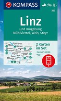 KOMPASS WK-Set 202 Wandelkaart  Linz und Umgebung, Mühlviertel, Wels, Steyr (2 Karten) 1:50.000
