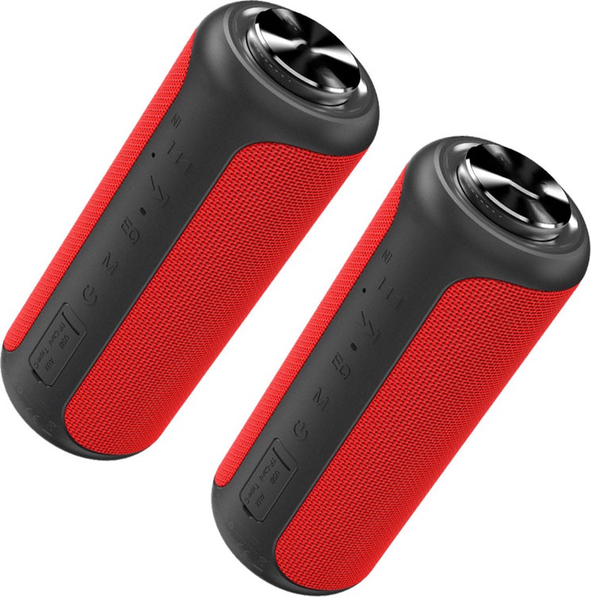 Brandie® - Bluetooth 5.0-luidspreker - Bluetooth-luidspreker waterdicht - Bluetooth-luidspreker draadloos - 15 uur batterijduur - 25W vermogen - Tri-bass effecten (vocaal, 3D diepe bas, extra bas) - IPX6 waterdichte luidspreker - 2 stuks rood Kleur
