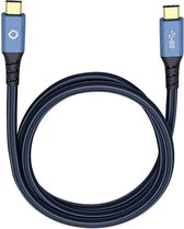 Oehlbach USB Plus CC USB 3.2 Gen 1 (USB 3.0) [1x USB-C stekker - 1x USB-C stekker] 3.00 m Blauw Vergulde steekcontacten