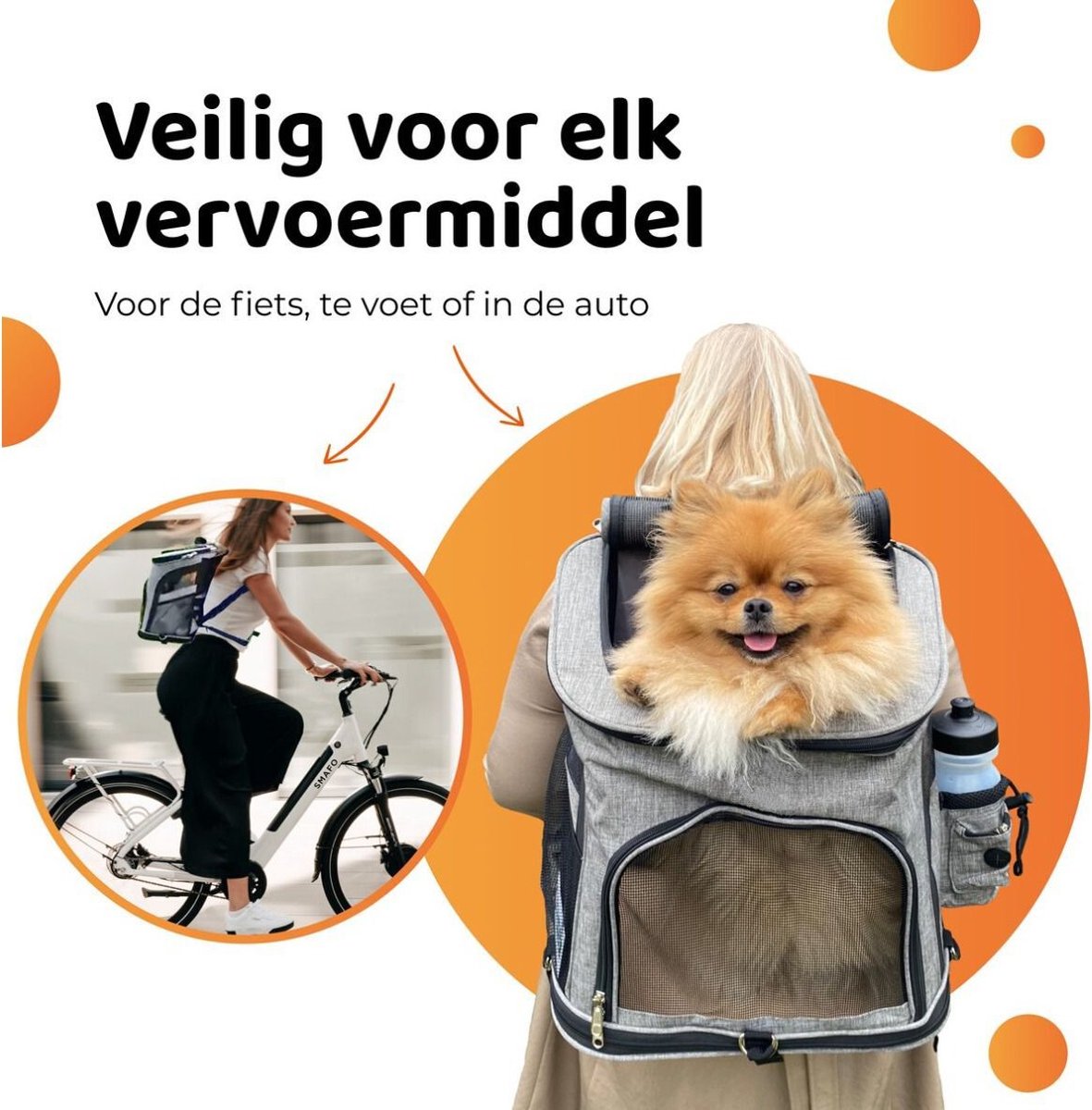 Allsopets hondenvrugzak voor katten en honden, met ingebouwde